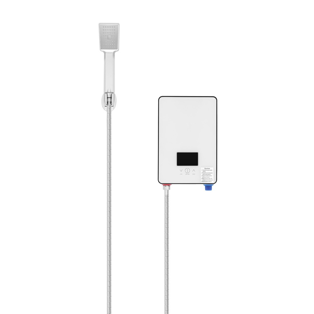 4500W 110V Instant Hot Water Heater Set Tankless with Shower Bracket/Head White