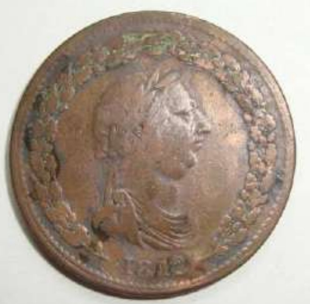 1812 Halliday Penny Token – Lower Canada – Colonial Copper – Fine