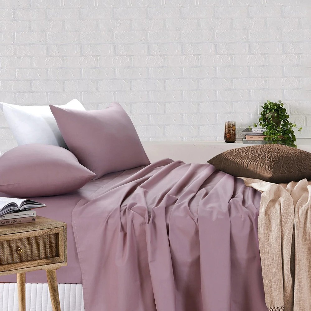 Bed Sheet Single Double King Queen Super King Fitted Flat Sheets Pillowcases