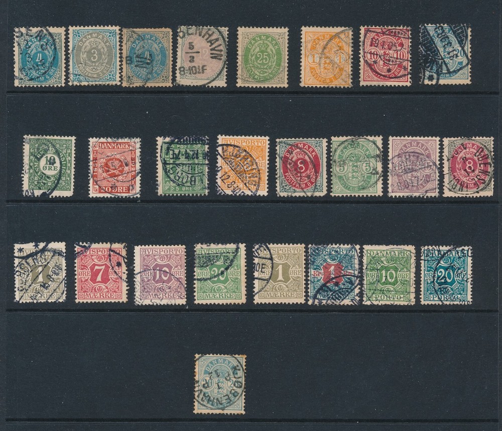 DENMARK EARLY ISSUES (1897-1907) USED; SOME BETTER; CV $110