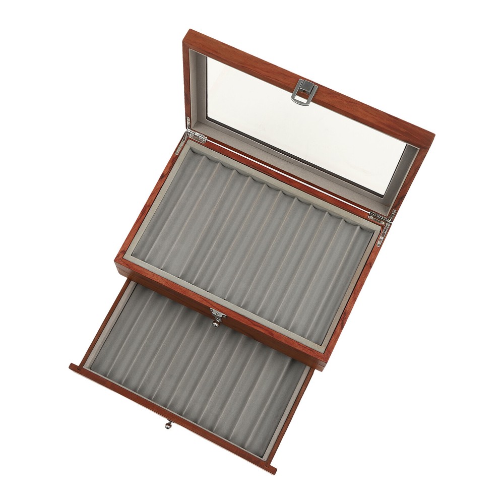 Log Color Pen Display Case 34 Slots Pen Display Case Holder Rectangular Retro US