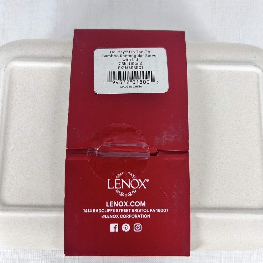 Lenox HOLIDAY ON THE GO Rectangular Bamboo Server NEW