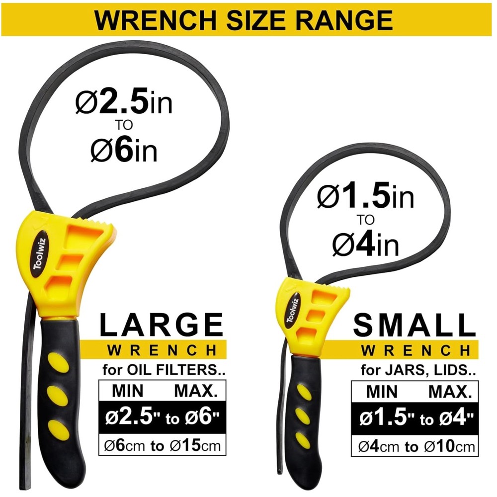 2-Pack Rubber Strap Wrench Set - Jar Opener, Plumbing Tool