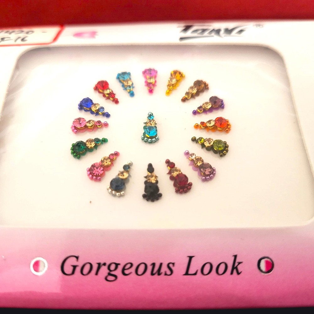 17 Pack Magic Wand Crystal & Beads Bindis in Multiple Colors