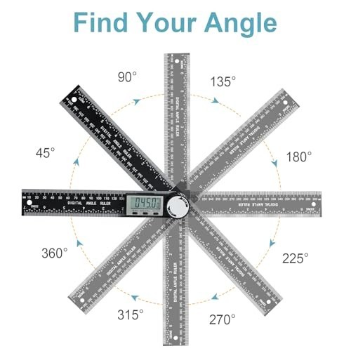 Third Generation Protractor Angle Finder, Digital Angle Ruler with 7Inch/200Mm,