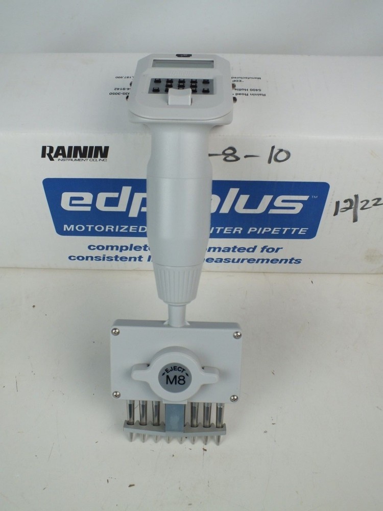 Rainin L92002 Electronic Digital Pipette 8 Tip EDP Pluts Motorized Microliter