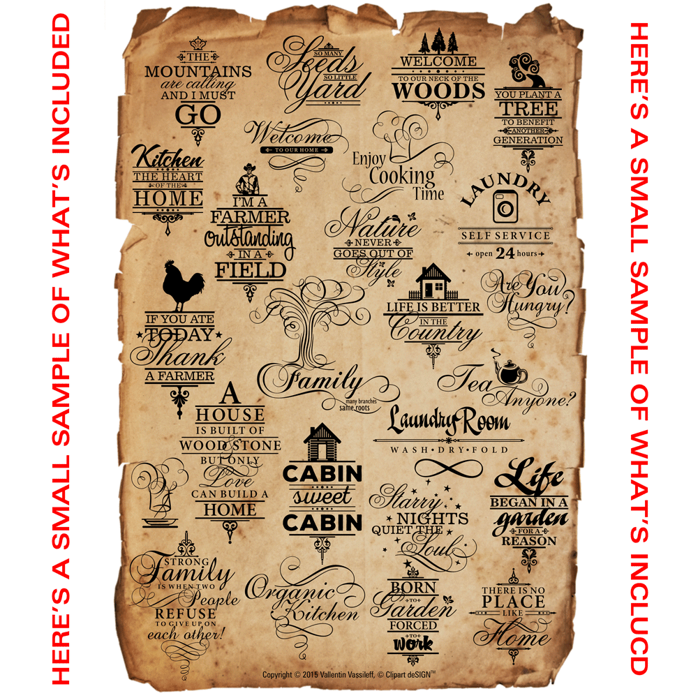 WALL ART QUOTES CLIPART-VINYL CUTTER PLOTTER IMAGES-VECTOR CLIP ART GRAPHICS CD