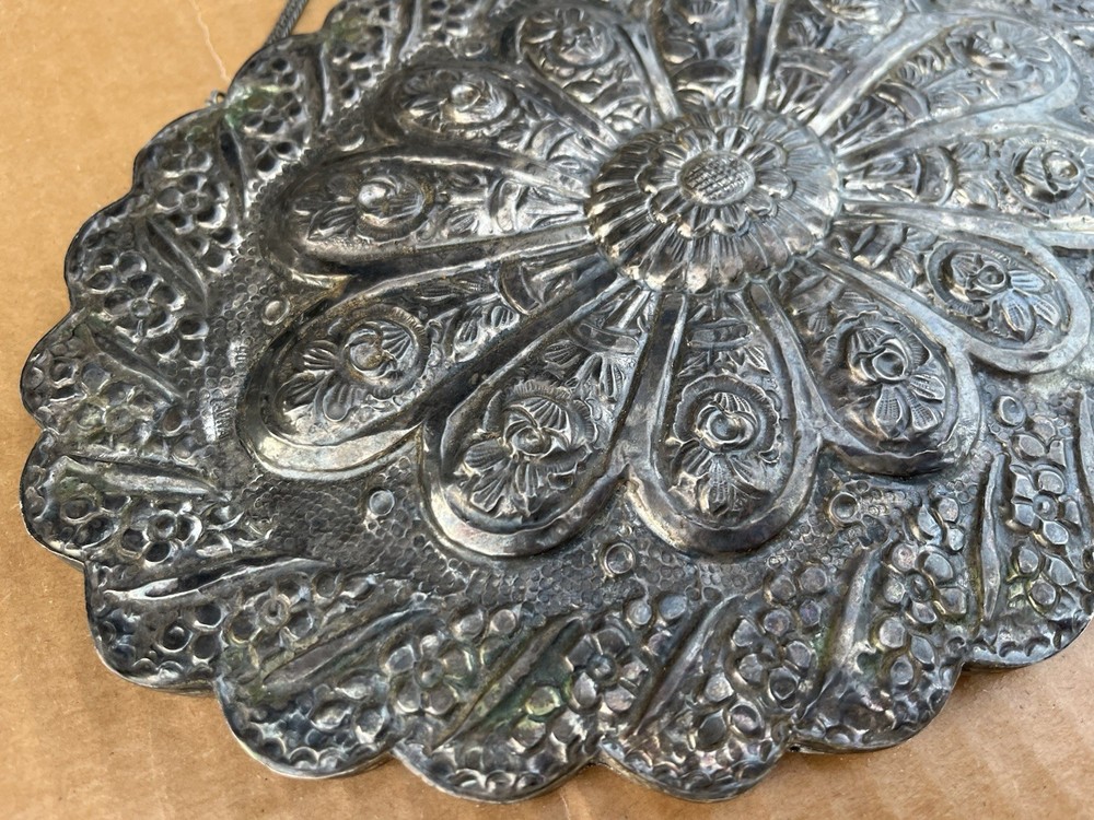 Antique Ornate 800 Silver Mirror