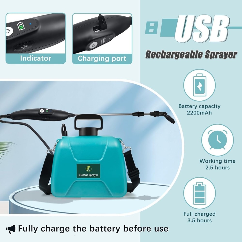 Stylish 2 Gallon Garden Sprayer with Multiple Nozzle Settings for Enhanced Usage