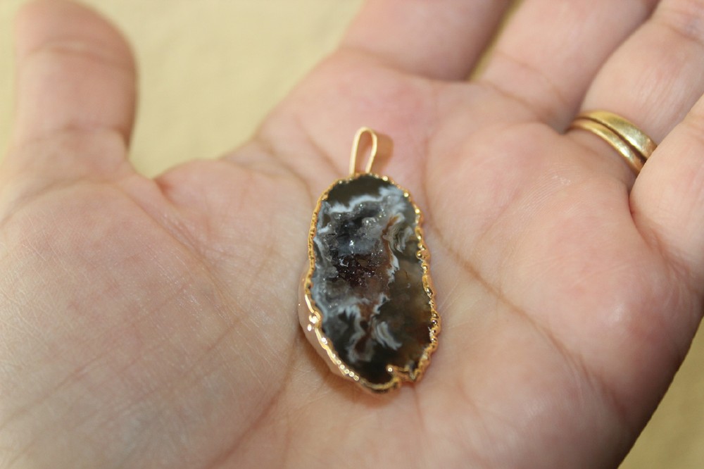 Geode Cave Pendant from Brazil R226