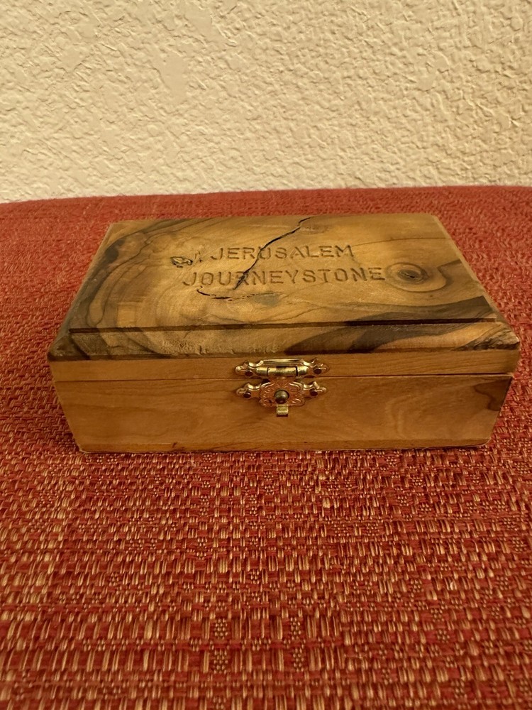 Vintage Jerusalem Journey Stone Storage Box Authentic Certificate