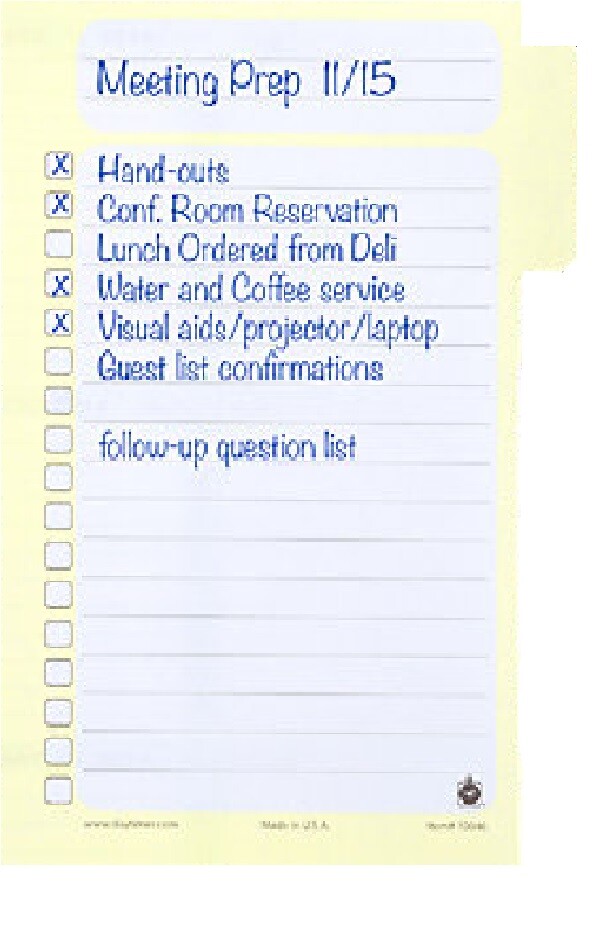 Day-Timer Tabbed Self-Stick Hot Lists, 2-Pads, 4" x 6", 50 Sheets each
