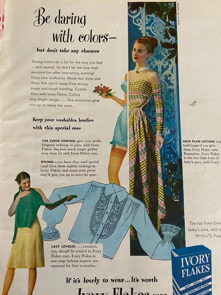 Ivory Flakes Detergent, Full Page Vintage Print Ad, a