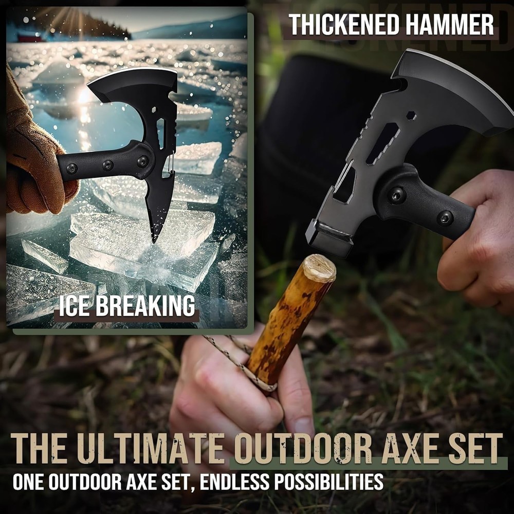 2 Pack Tactical Axe Hatchet Survival Tomahawk Sheath Camping Hiking Multi Tool S