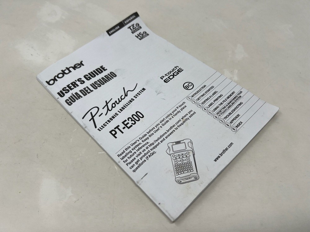 Brother - PT-E300 P-Touch Edge Manual User’s Guide