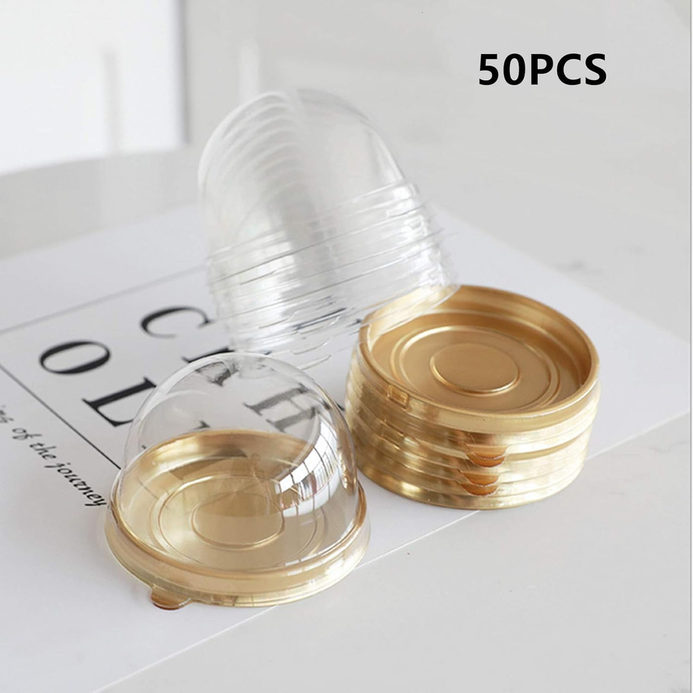 2 Inch 50 Pack Clear Plastic Mini Cupcake Containers Individual Packaging Mini C