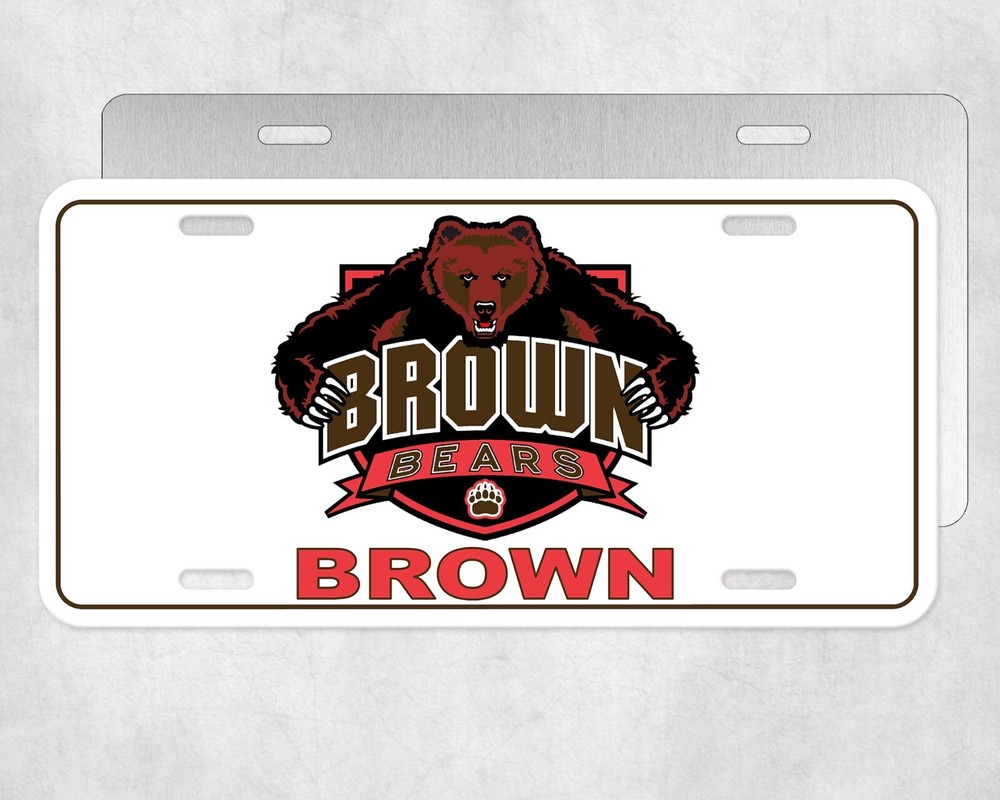 License Plate Tag Brown University Bears