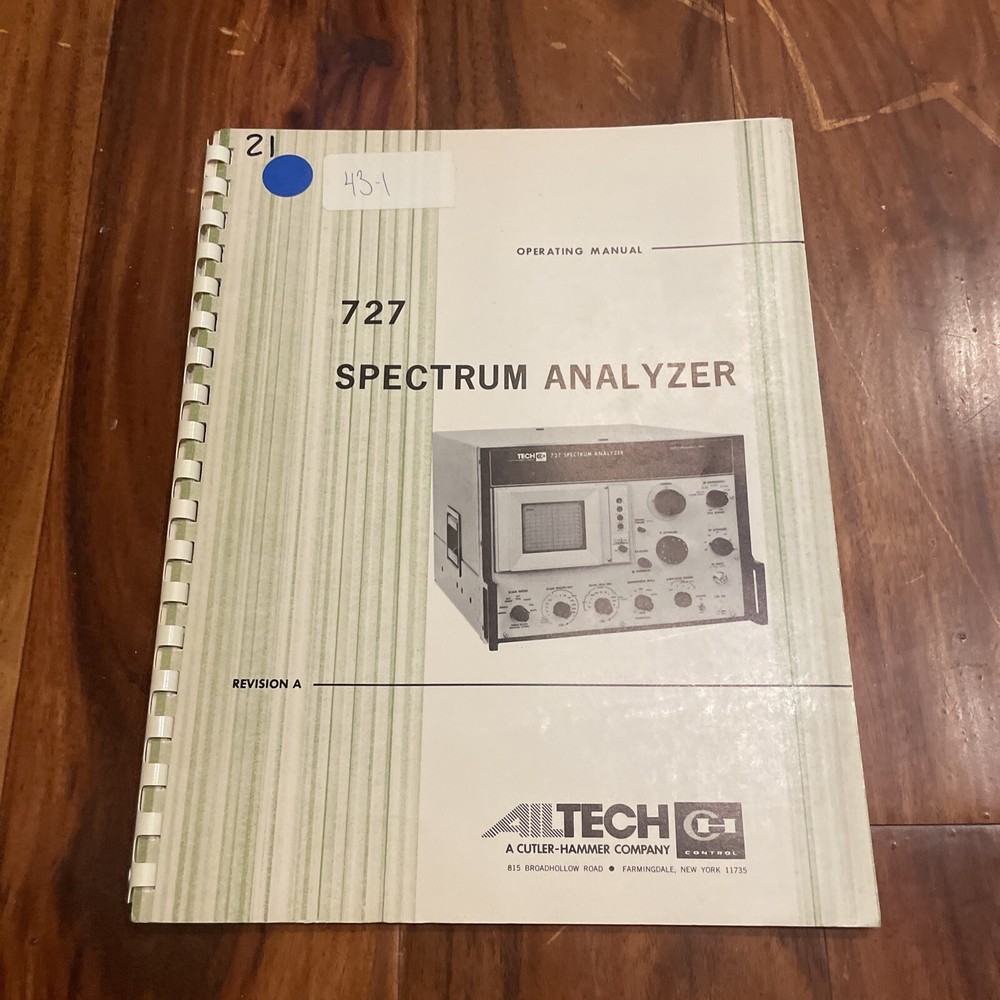 AILTECH Model 727 Spectrum Analyzer Operating Manual Revision A 1976