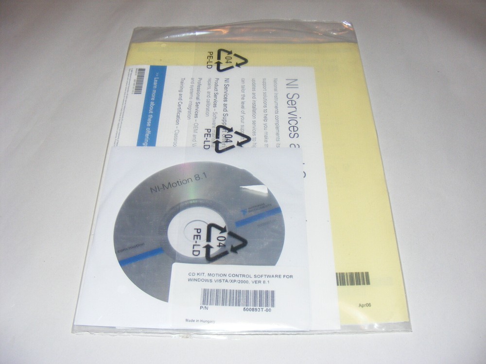National Instruments Motion Control Software for Windows Vista XP 2000 Ver 8.1