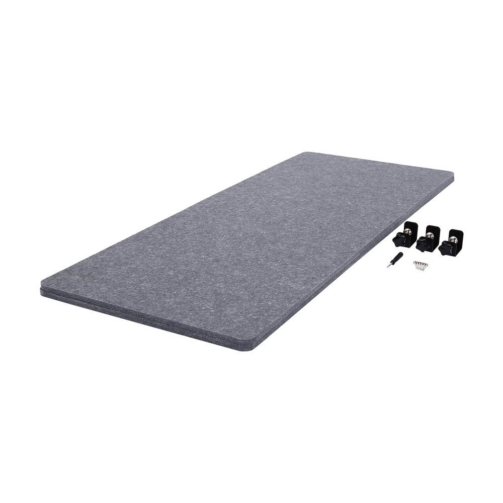 Grey Clamp-on Desktop Privacy Panel Cubicle Desk Divider, Acoustic Partition