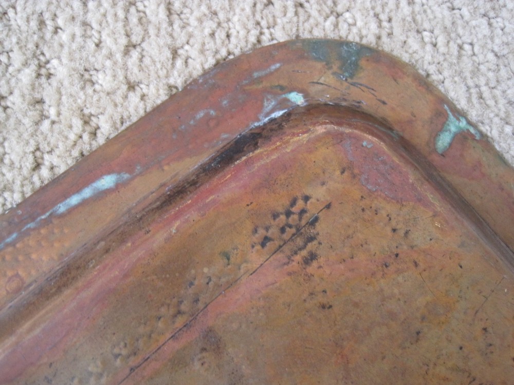 Trees Fish Monkey Deer Cat Arabic Writing Copper Tray
