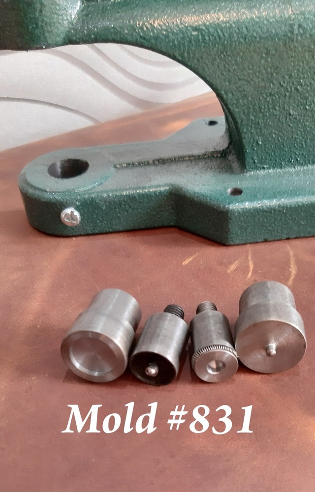 Hand Punch Press Machine + 3 set Mold for Double Cap Rivets Snap Buttons Eyelet