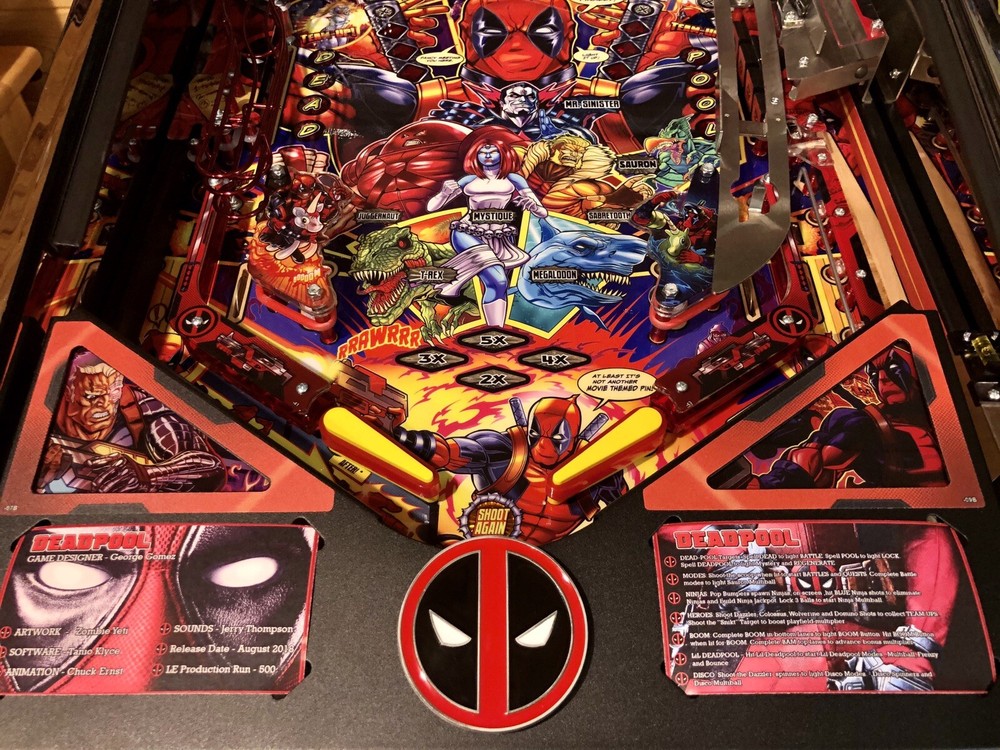 New Deadpool Premium Or LE Pinball Machine Solid Metal Apron Mod!