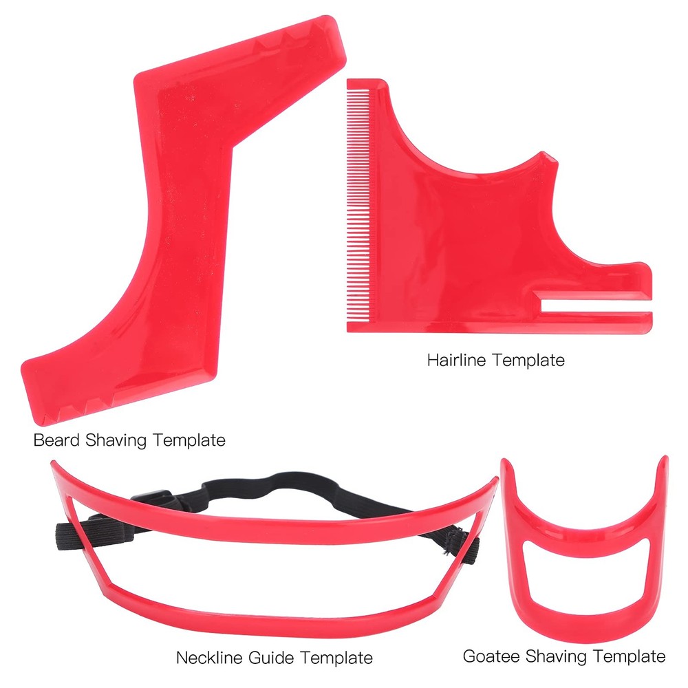 4Pcs Beard Shaping Tool Kit, Beard Shaper with Precise Templates for Men's Gr...