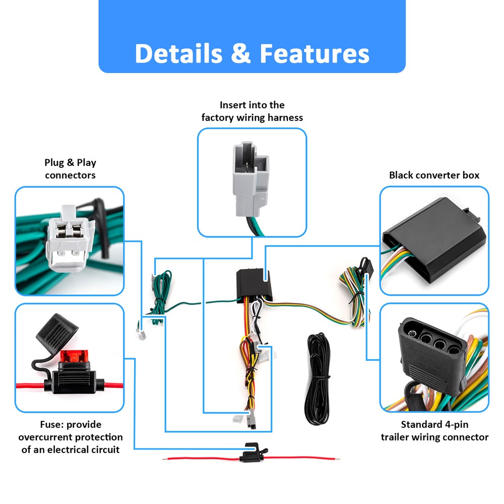 For Toyota Sienna 2011-2012 2013 2014 (Trailer Wiring Harness)