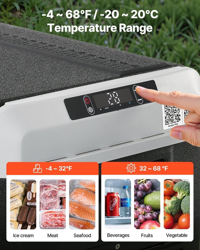 Portable Car Refrigerator 26.4QT, Rapid-Cool Compressor