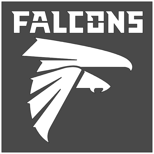 4"x4" Clear Plastic Stencil - Sports Falcons (SR367)*****