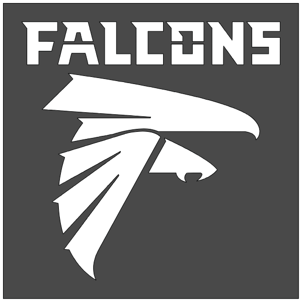 4"x4" Clear Plastic Stencil - Sports Falcons (SR367)*****