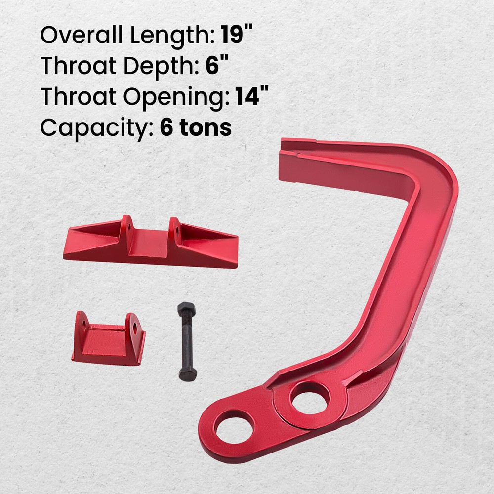 6 TON Deep Hook Clamp Auto Body Frame Jumbo Puller Pulling Kit Set Length 19"