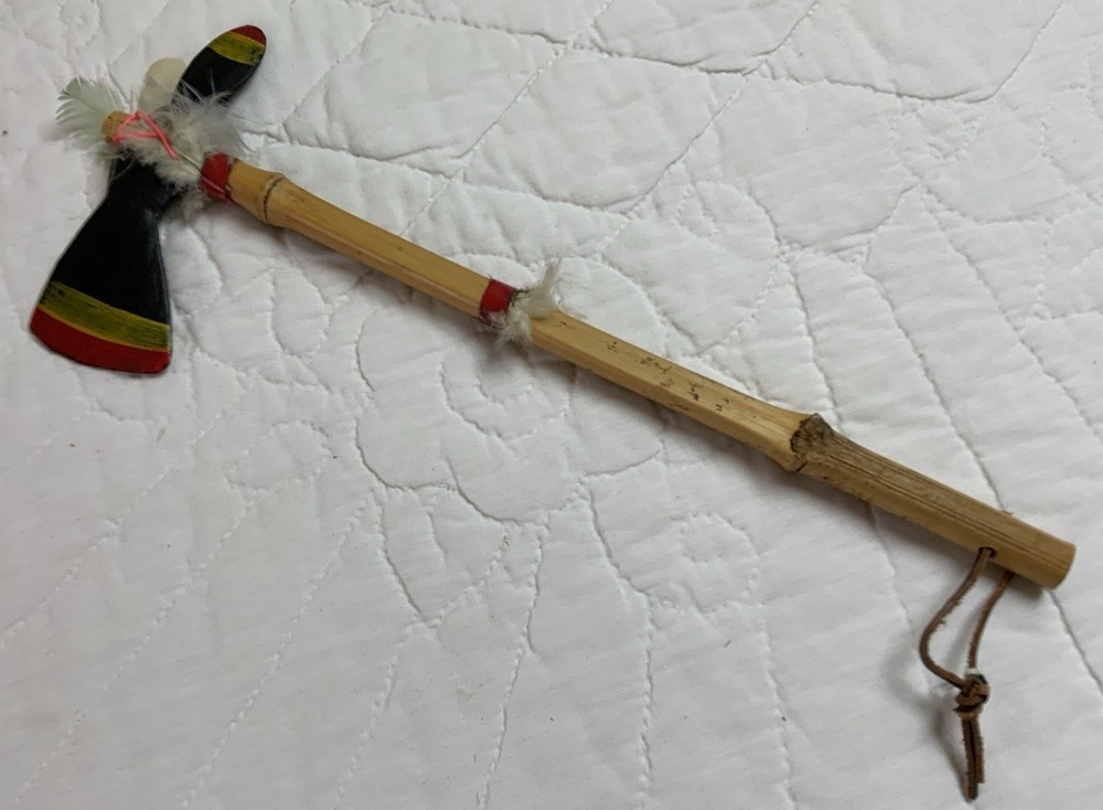 Antique Souvenir Trading Post Tomahawk, Bamboo Handle, Hand Made