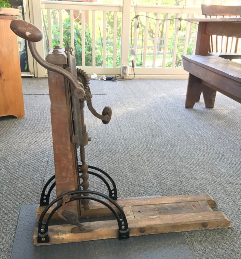 Antique Folding Hand Crank Barn/Post/Beam Drill Boring Machine