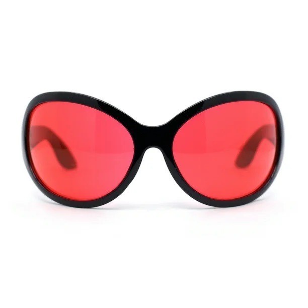 Oversized Exaggerated Retro Modern Shield Raver SUNGLASSES Large Big Black Frame