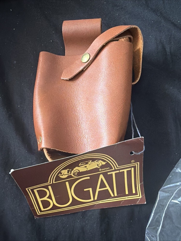 Bugatti Leather Drink Can/Bottle Holder Brown Leather Belt Loop Hand Strap New
