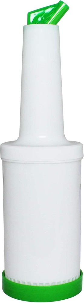 Thunder Group 2-piece, 1 quart store and pour- white with green cap, comes in ea