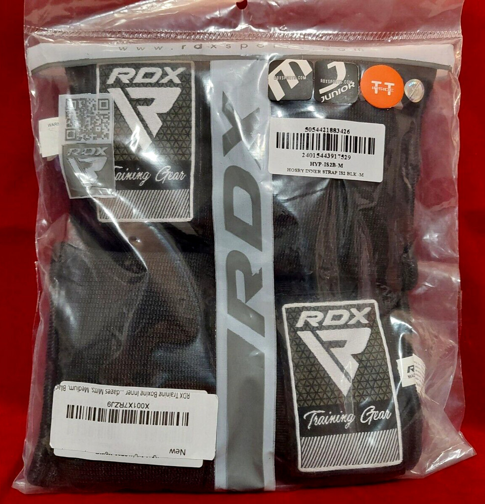 RDX Boxing Training Gear Inner Mitt with Wrist Strap Junior Medium BLACK NEW!
