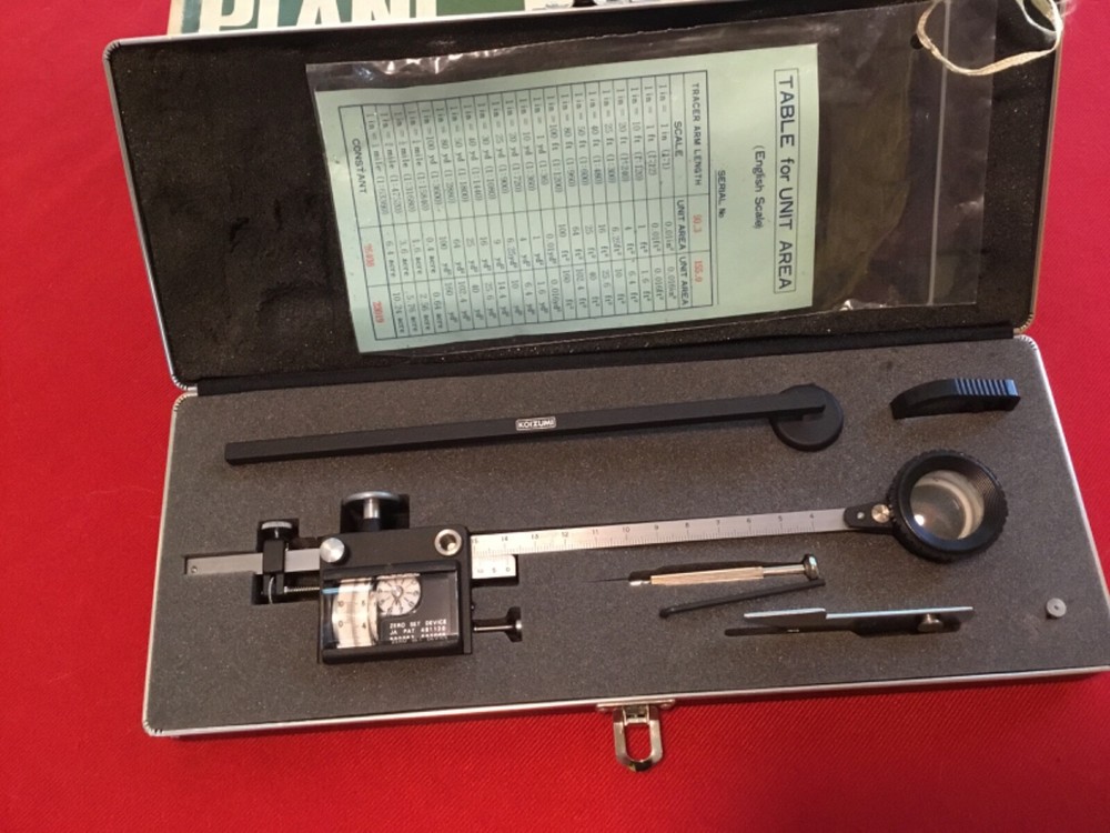 Planimeter Zero setting with optical tracer