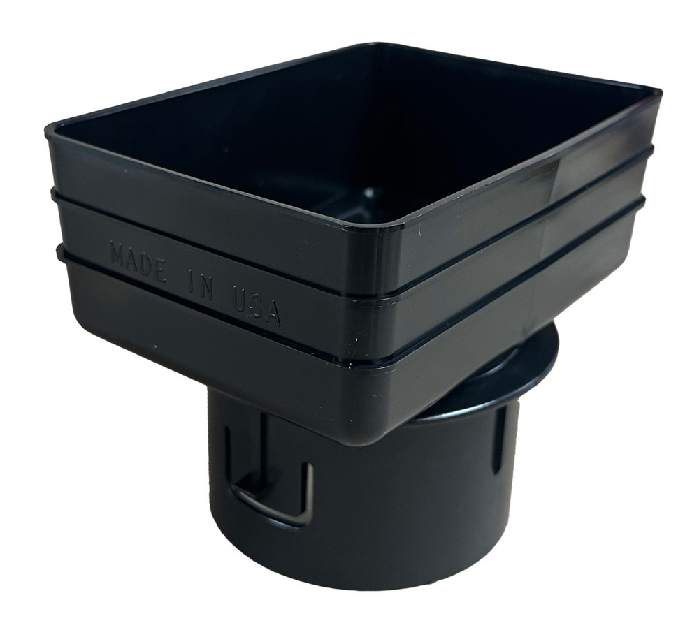 4x5x4 Black Downspout Tile Adapter