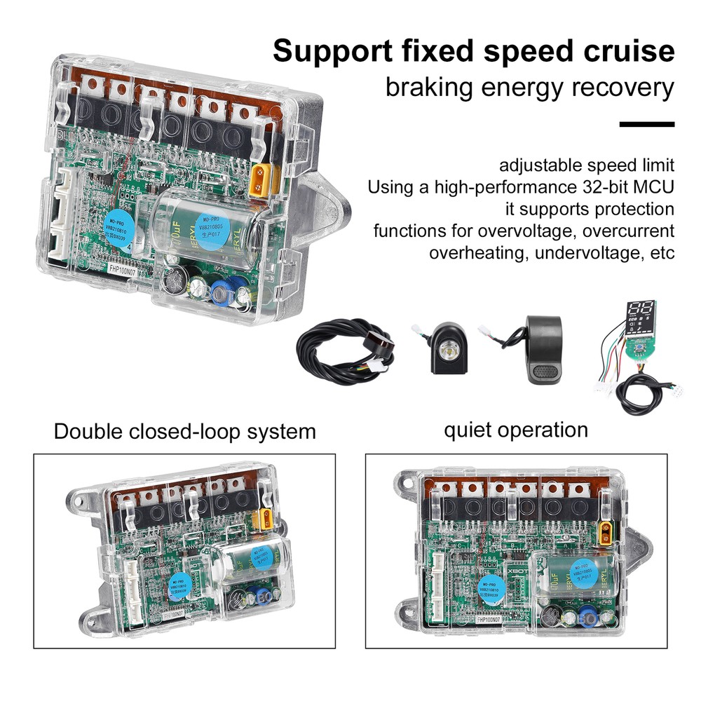 Electric Scooter Motor Controller W/ Headlight & Tail Light For Night Riding