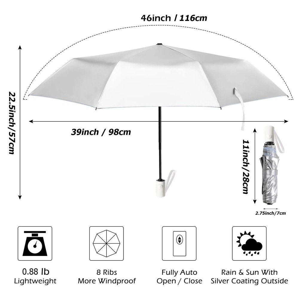 UV Umbrella Titanium UV Protection Sun Automatic Folding Windproof Umbrella Thic