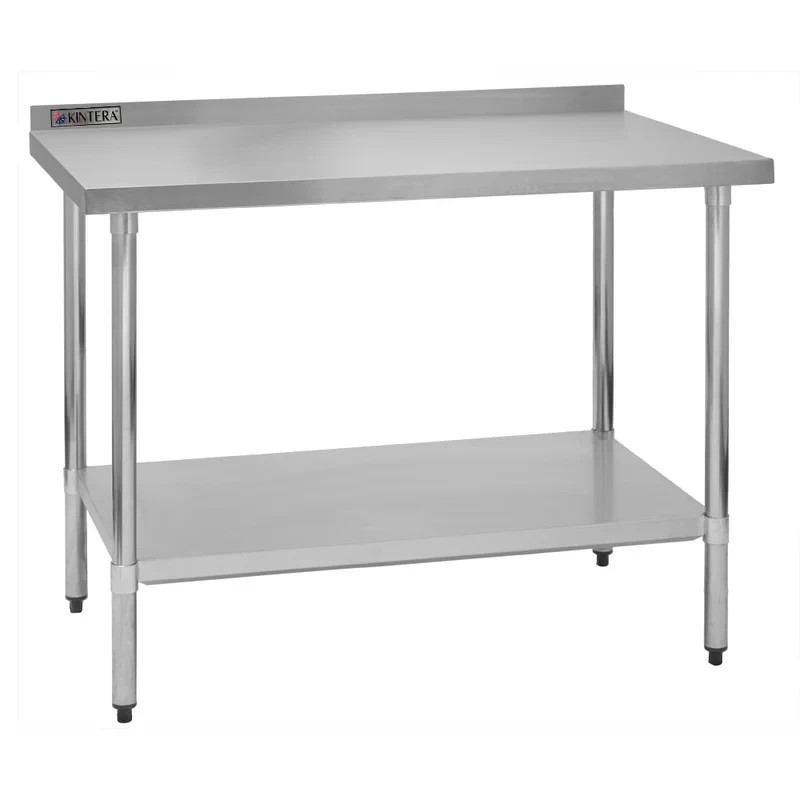 Kintera KEWT2430-2 Work Table w/ Backsplash Stainless Steel Top 30 x 24