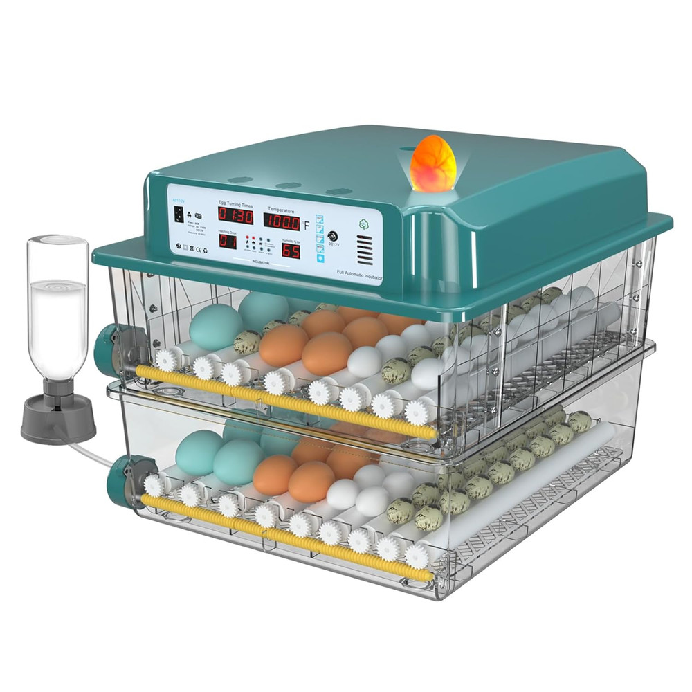 Incubators for Hatching Eggs 120, Chicken Egg Incubator with Automatic Egg Turni