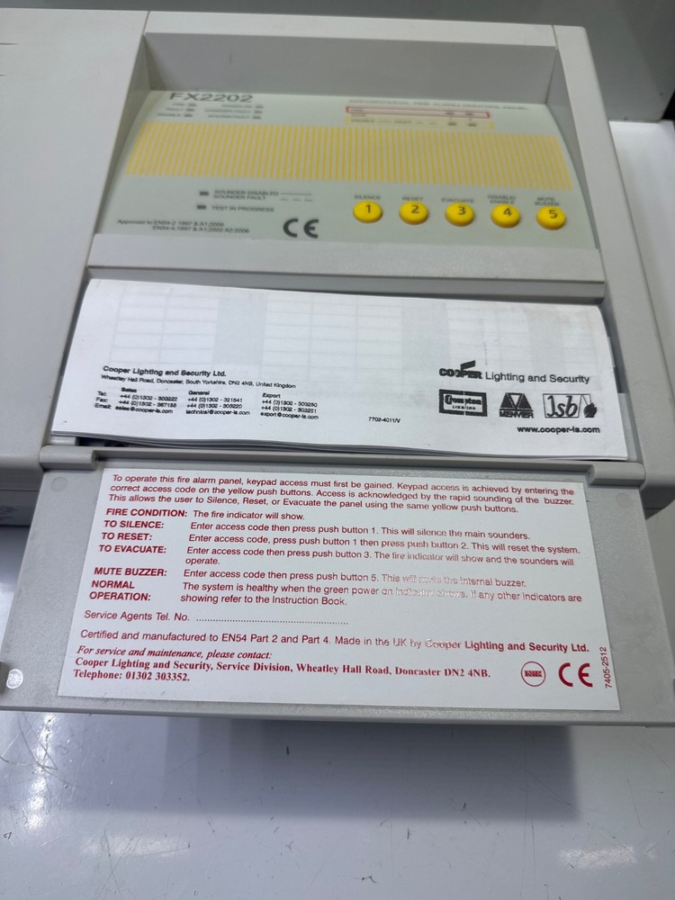 COOPER FX2202CPD Conventional Fire Alarm Control Panel