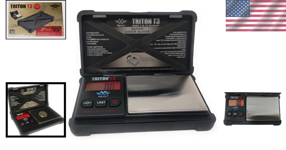 T3 Mini Digital Scale with Backlit Display - 660g Capacity, Rubber Case