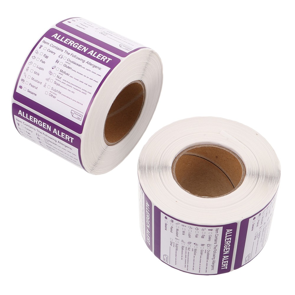 2 Rolls Allergen Label Notification Stickers Identification Labels