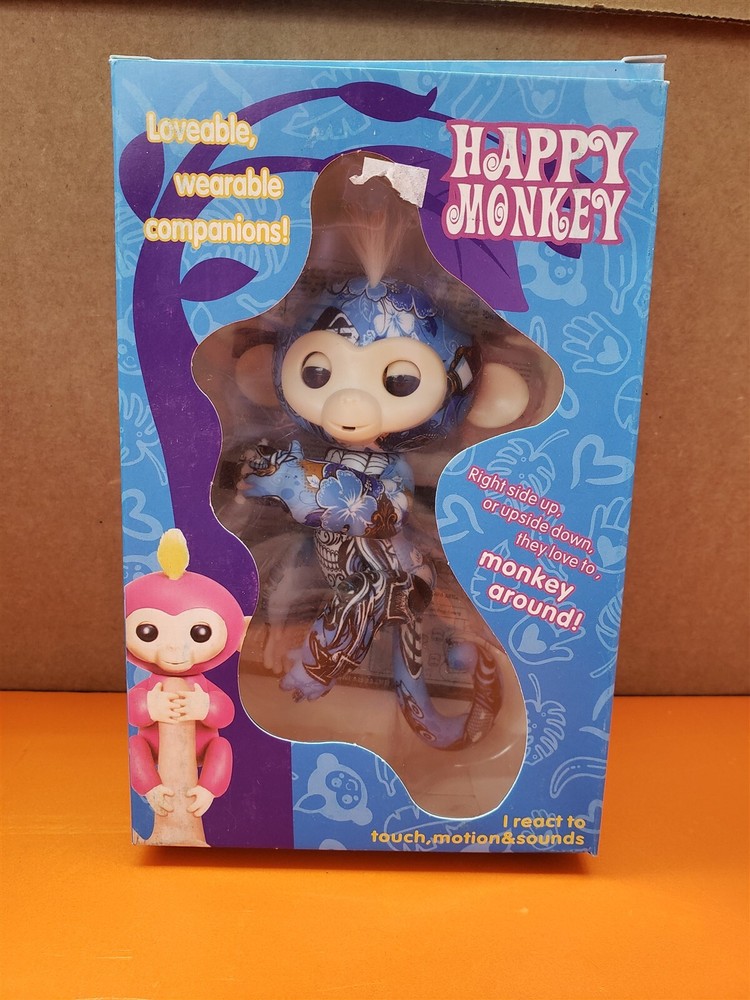 ⭐️⭐️⭐️⭐️⭐️ Fingerling Happy Monkey Interactive Toy Collectible - Blue Pattern