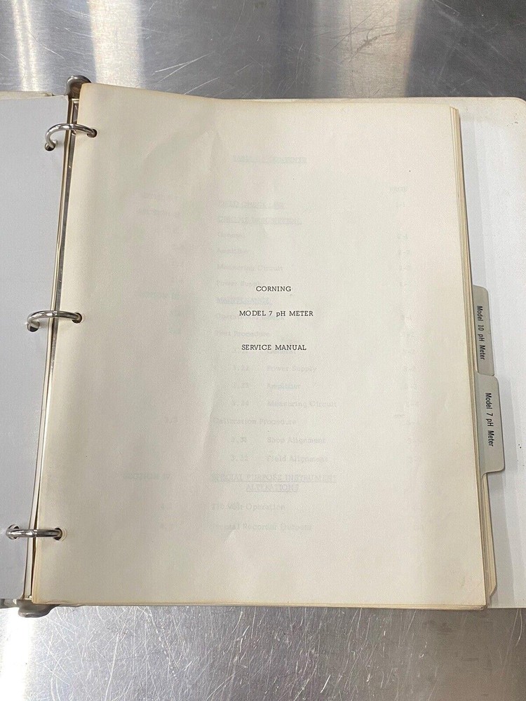 Corning 7 & 10 PH meter - Users Guide / Instruction Book / Manual